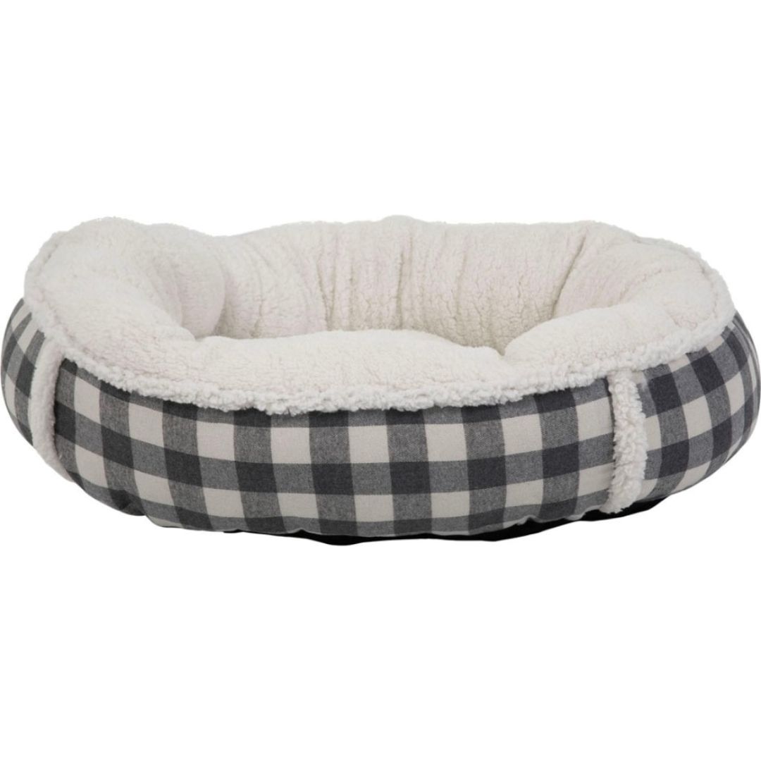 PET BED PLAID OVAL 30X20