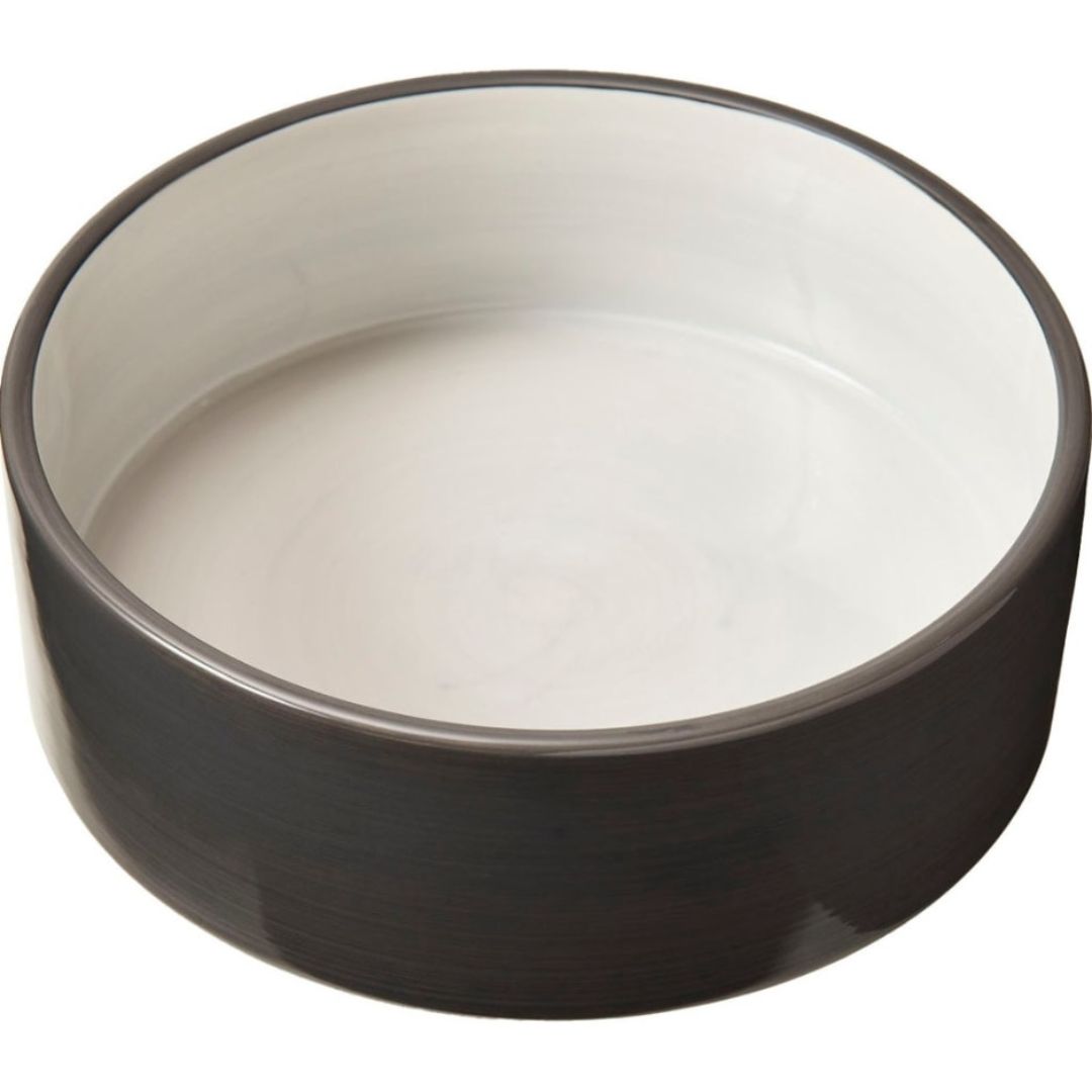 DISH DOG 2 TONE GRAY &amp; WHITE 7IN