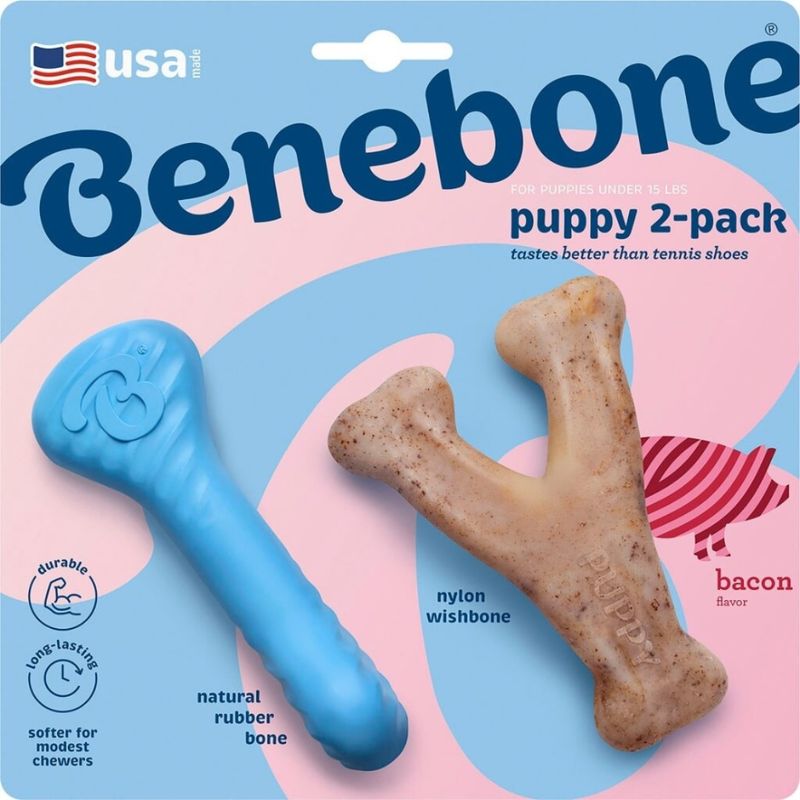 BENEBONE PUPPY WISHBONE &amp; RUBBER 2PK