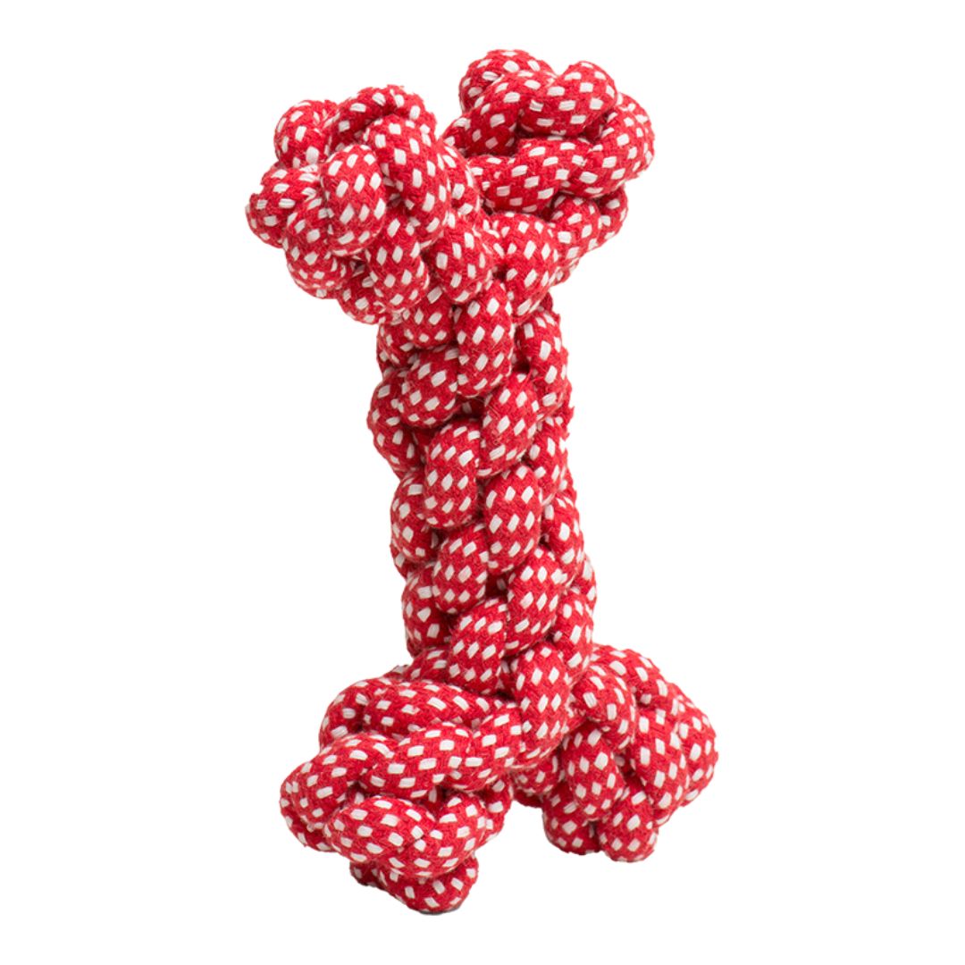 HUGGLEHOUNDS DOG HOLIDAY ROPE BONE 7IN