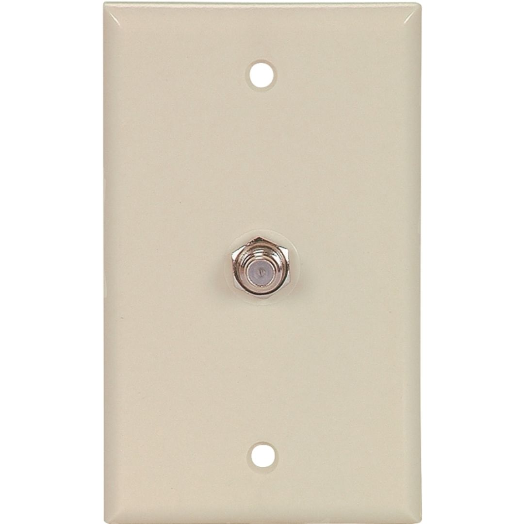 1172V IVORY COAXIAL JACK W/WALL PLATE