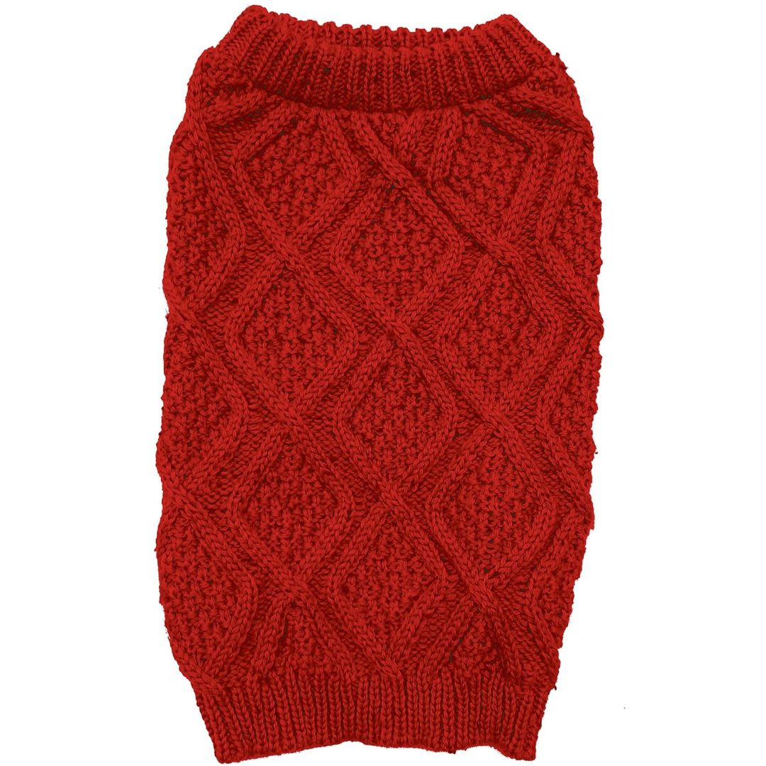 FISHERMAN SWEATER RED LG