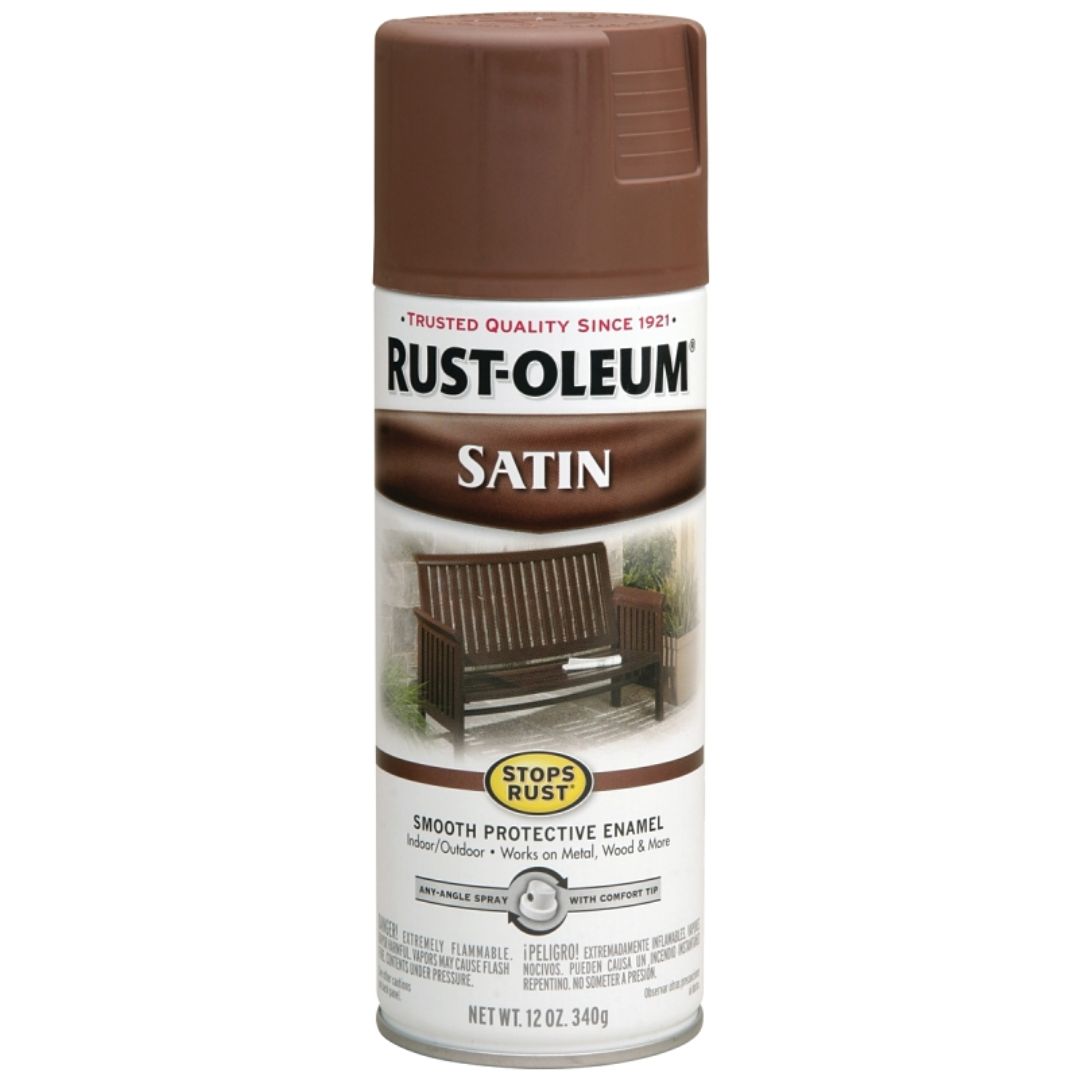 7774830 SPRAY PAINT SATIN CHESTNUT BROWN 12OZ