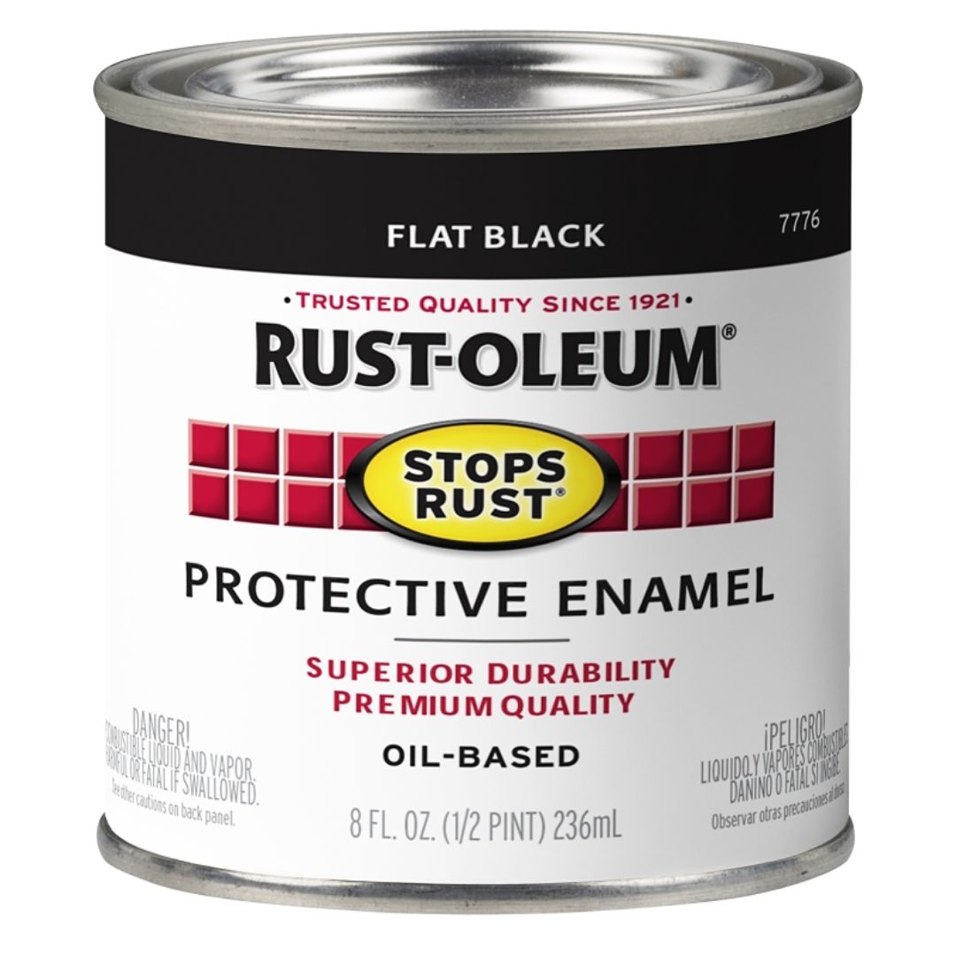7776730 ENAMEL PAINT FLAT BLACK 1/2PT