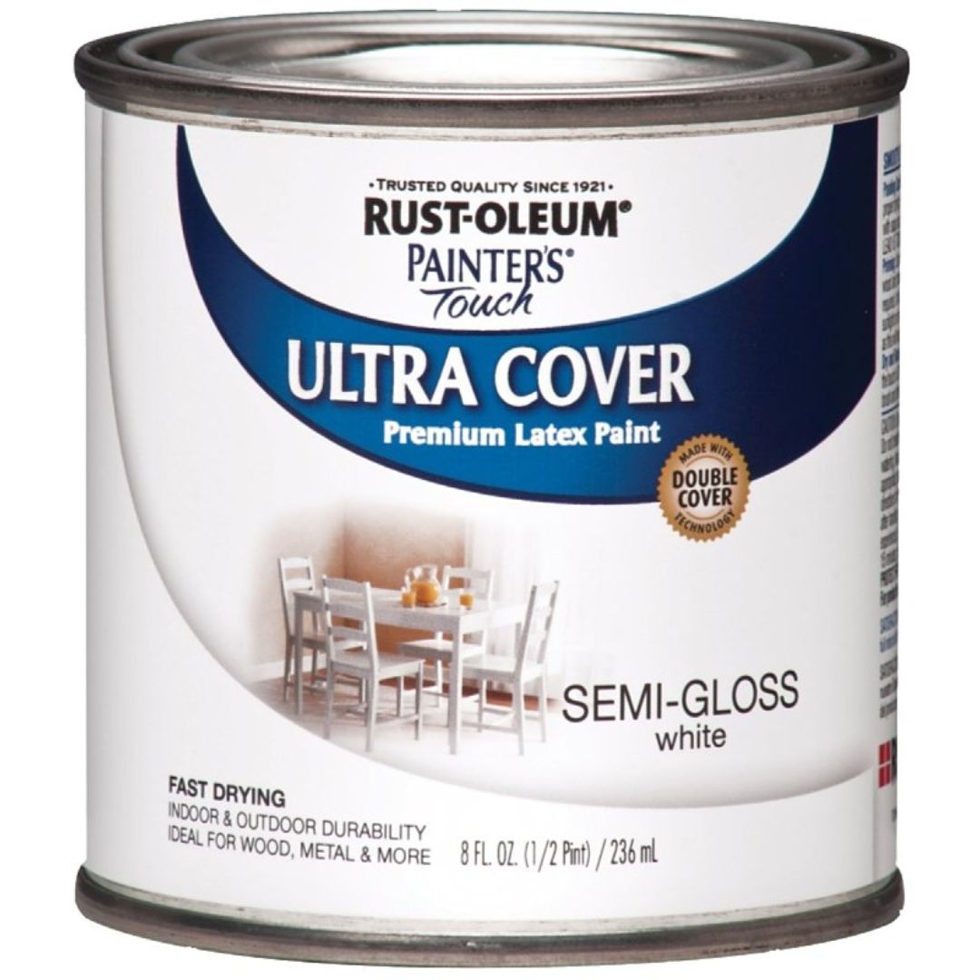 1993730 ENAMEL PAINT SEMI-GLOSS WHITE 1/2PT