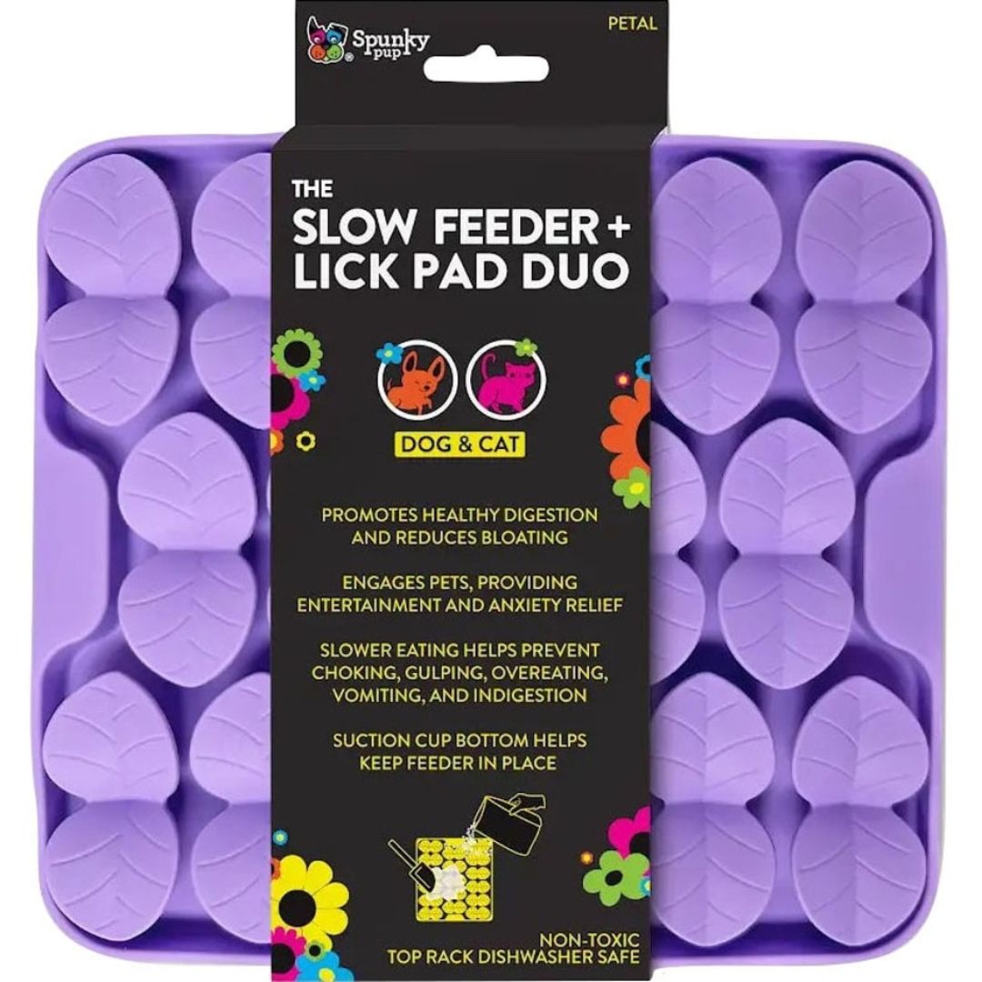 SPUNKY PUP SLOW FEEDER/LICK PAD DUO PETAL