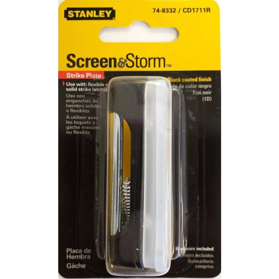 748332 SCREEN DOOR STRIKE PLATE BLACK