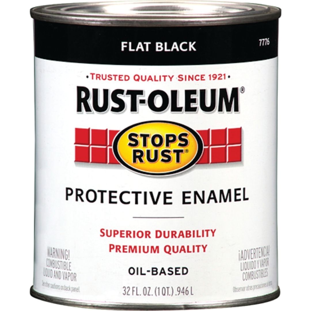 7776502 ENAMEL PAINT FLAT BLACK QT