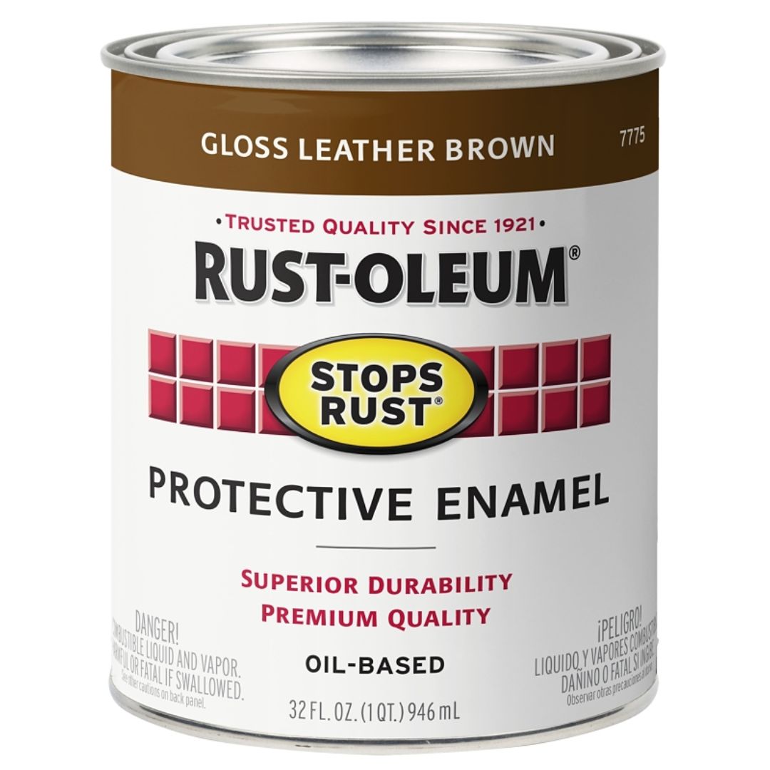 7775502 ENAMEL PAINT GLOSS LEATHER BROWN QT