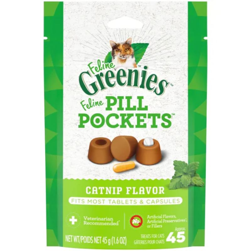 GREENIES PILL POCKETS CAT CATNIP 1.6OZ