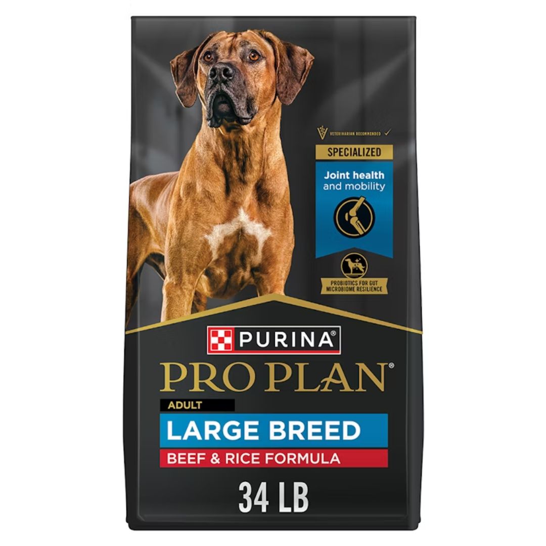 PRO PLAN DOG LARGE BREED ADULT BEEF &amp; RICE 34LB