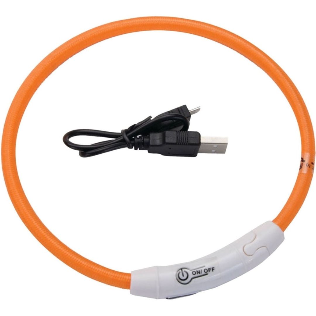 LIGHT-UP NECK RING USB ORANGE 16IN