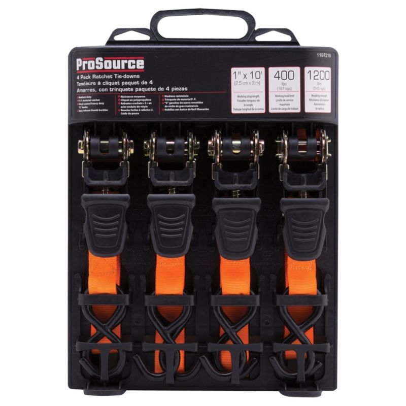 1INX10FT RATCHET TIE DOWN 4PK