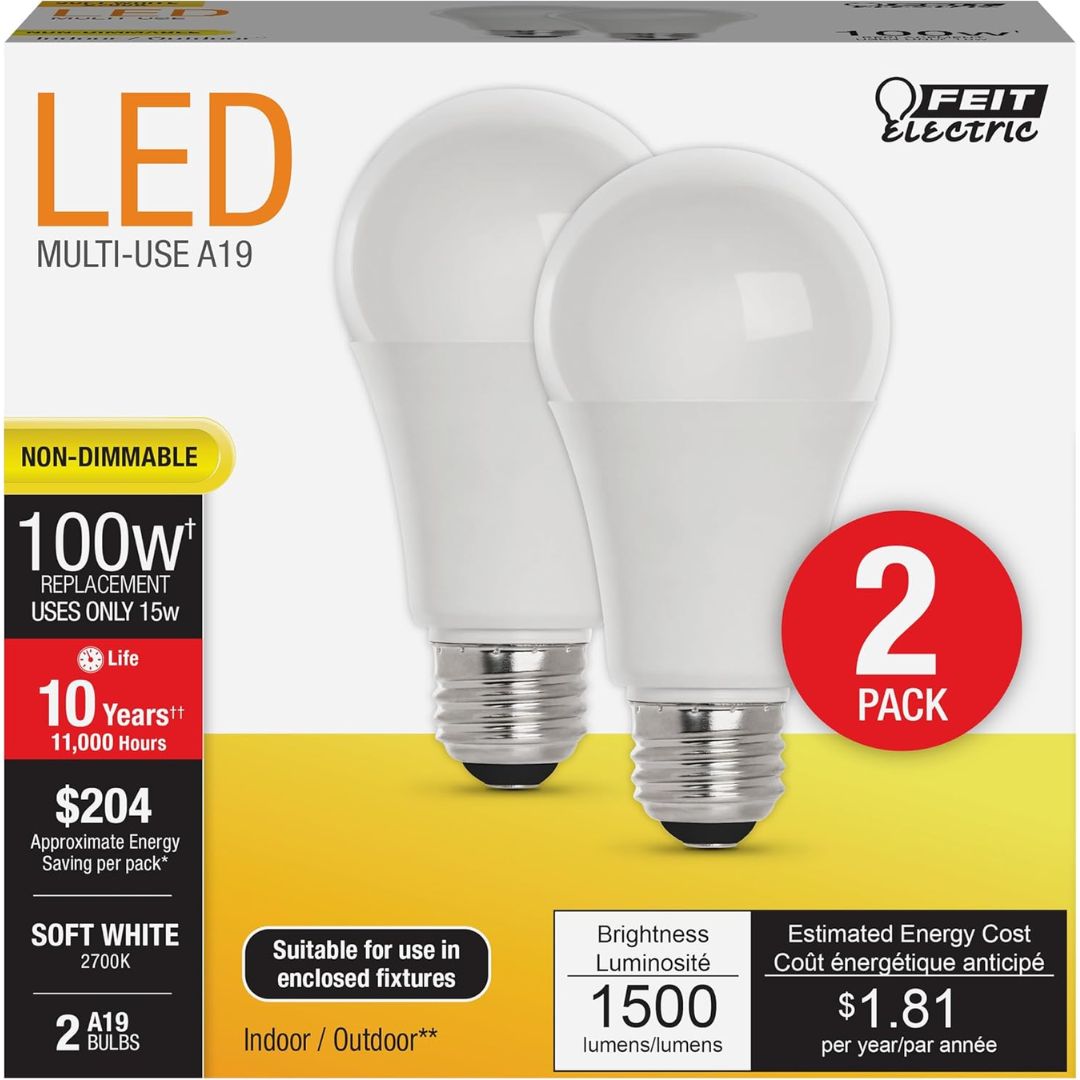 A1600/827/10KLED/2 BULB 100W 2PK