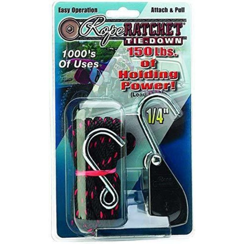 10010 ROPE RATCHET 1/4IN WITH 8FT ROPE &amp; HOOK