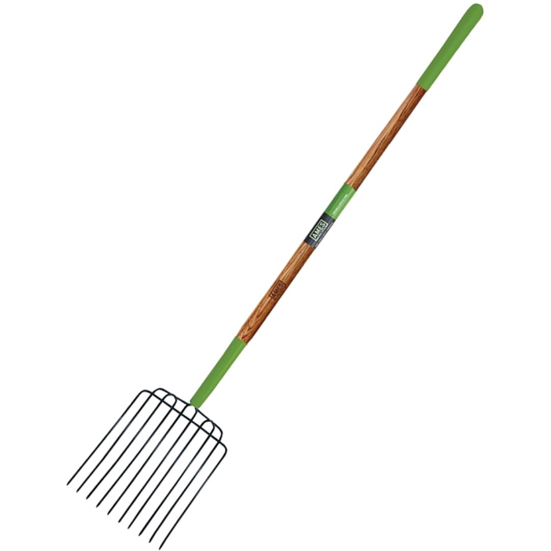 MANURE/BEDDING FORK 10-TINE WOOD HANDLE