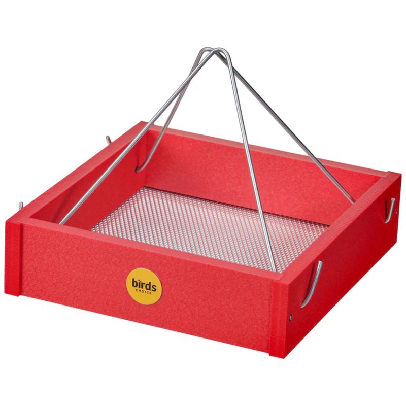 BIRD'S CHOICE HANGING TRAY FEEDER RED