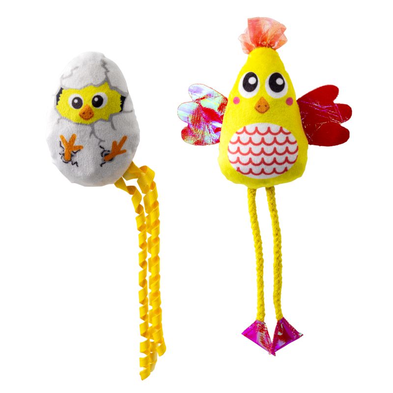 KONG SCRATTLES CHICKEN CAT TOY 2PK