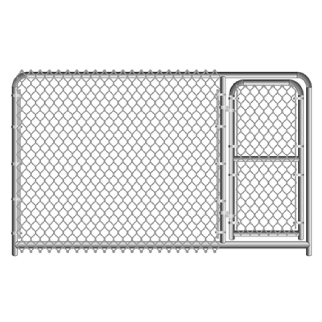 DOG KENNEL GATE PANEL CHAIN LINK BENT FRAME 10X6FT