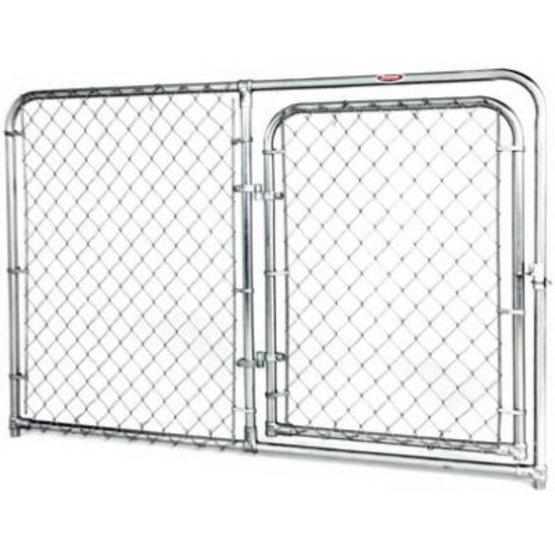 DOG KENNEL GATE PANEL CHAIN LINK BENT FRAME 6X4FT