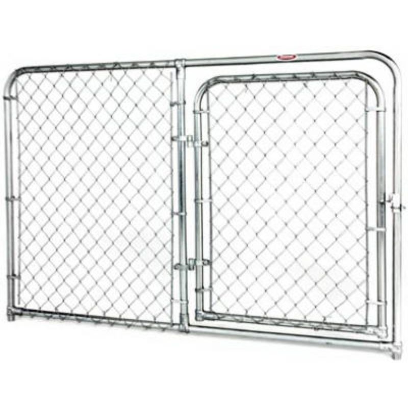DOG KENNEL GATE PANEL CHAIN LINK BENT FRAME 6X4FT