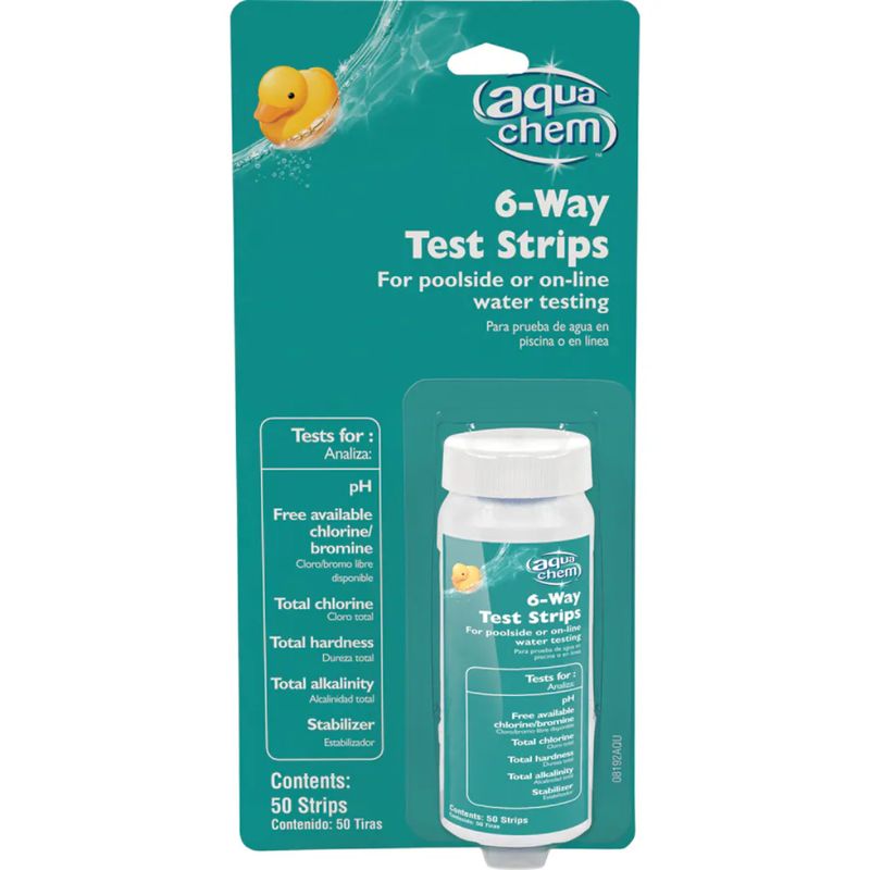 AQUA CHEM POOL 6-WAY TEST STRIPS