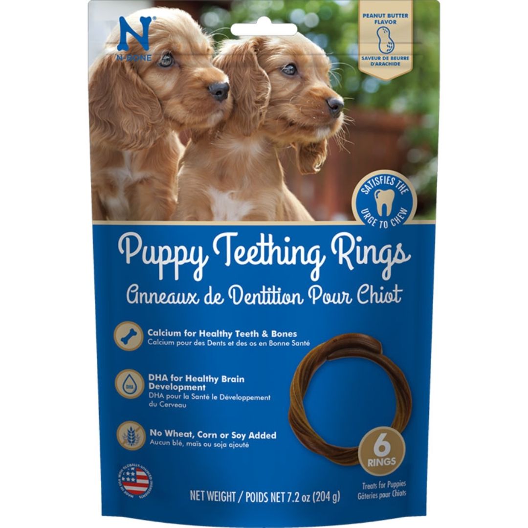 PUPPY TEETHING RINGS PEANUT BUTTER 6PK