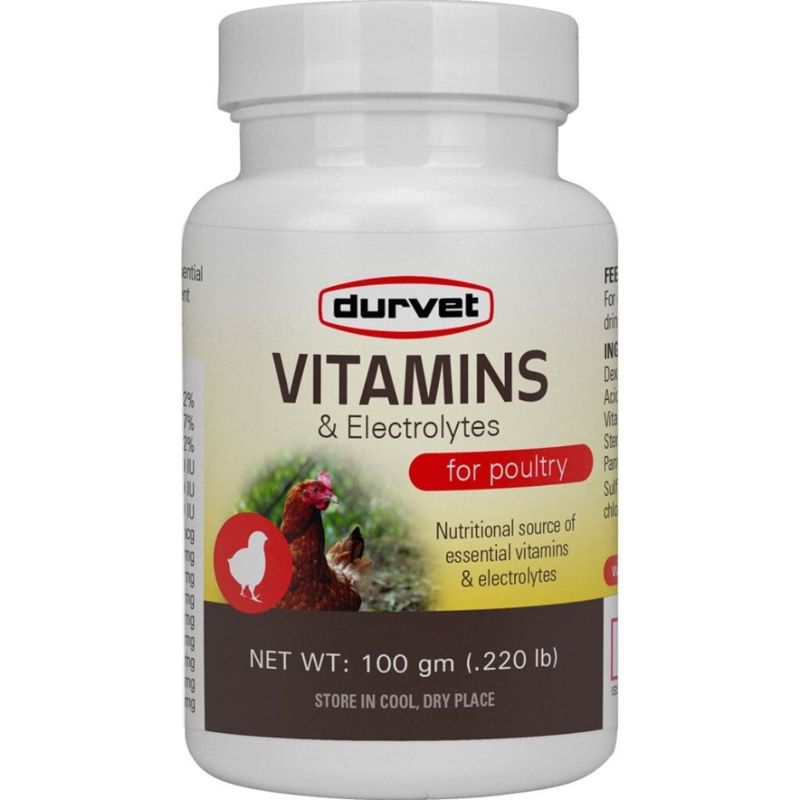 DURVET VITAMINS &amp; ELECTROLYTES POULTRY 100GM
