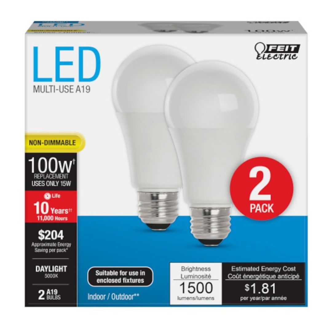 A1600/850 LED BULB 100W EQUIVALENT 2PK