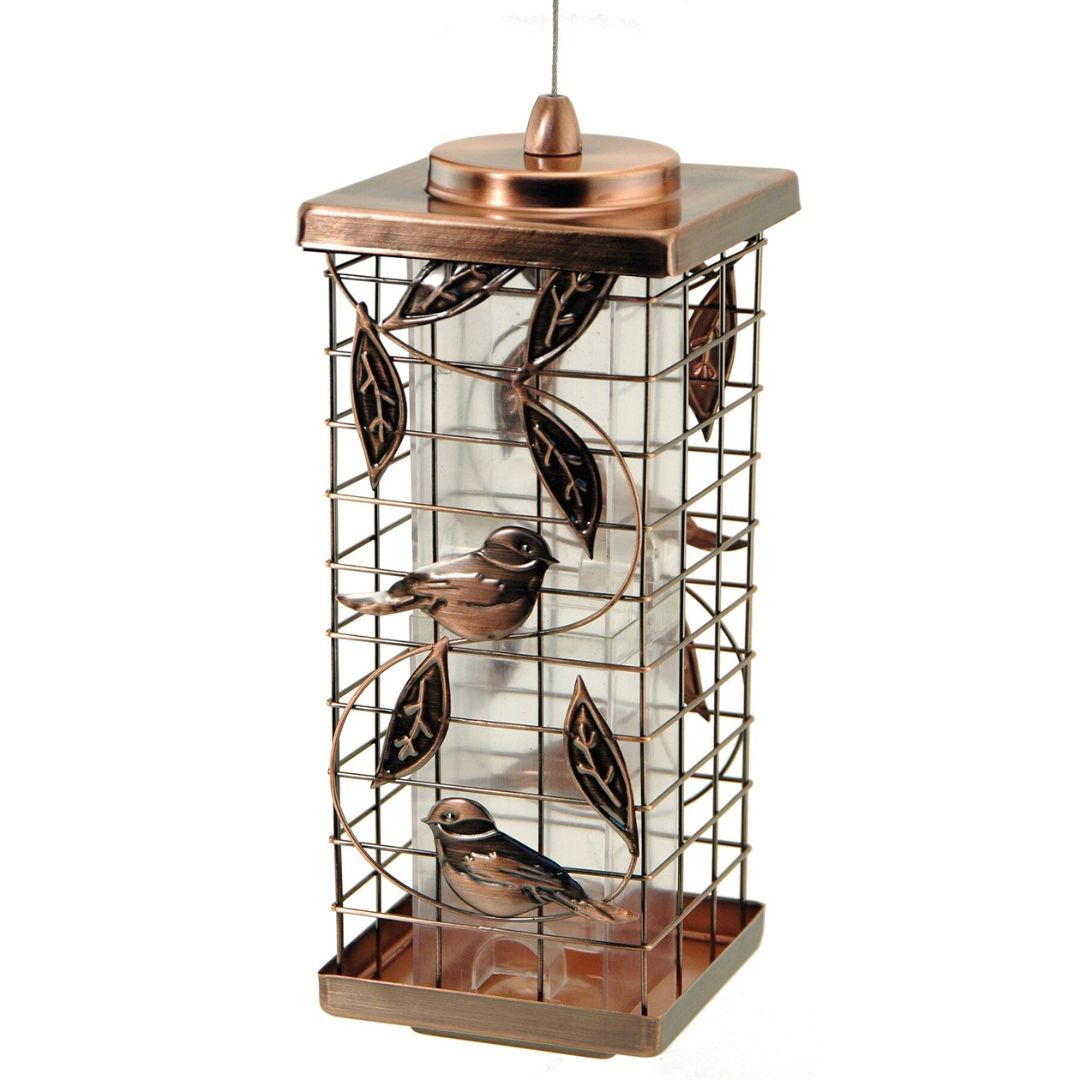 SQUIRREL-RESISTANT CAGED TUBE FEEDER 2LB
