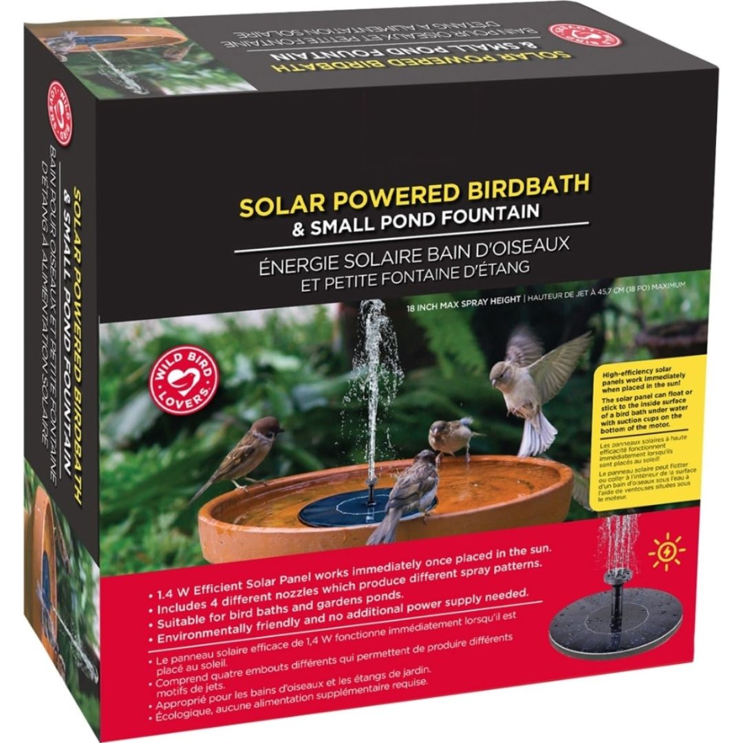 SOLAR POWERED BIRDBATH FOUNTAIN