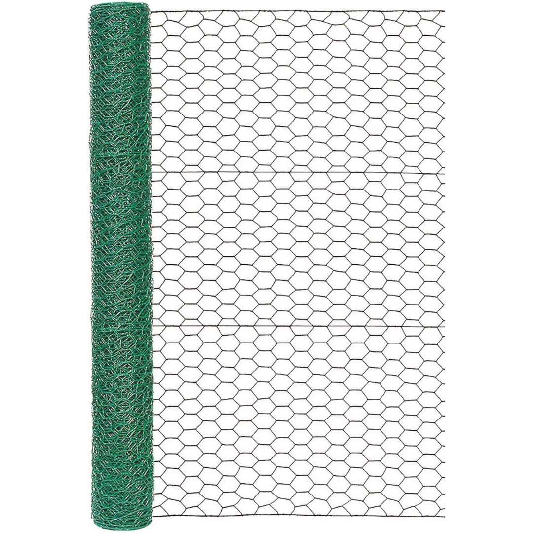 POULTRY NETTING/CHICKEN WIRE 36"X25'X1" COATED GREEN