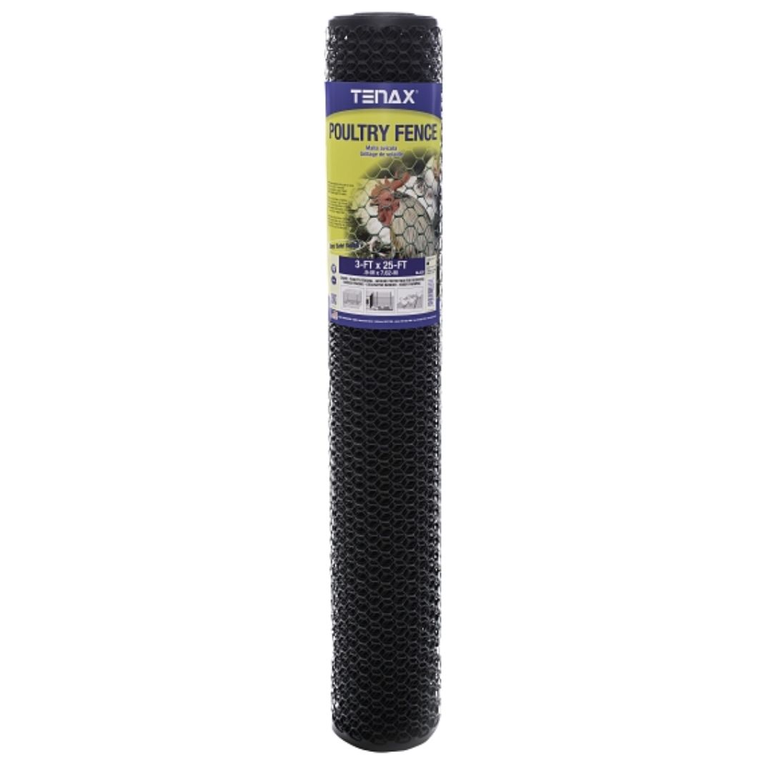 POULTRY NETTING/CHICKEN WIRE 36"X25' BLACK PLASTIC