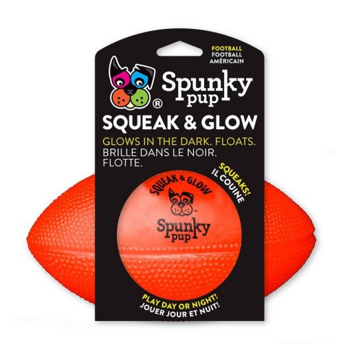 SPUNKY PUP SQUEAK &amp; GLOW FOOTBALL