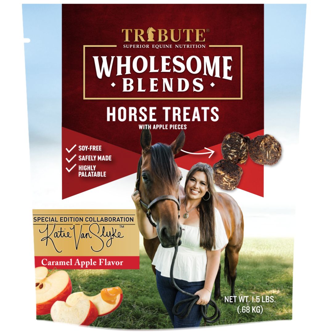 TRIBUTE KVS CARAMEL APPLE HORSE TREATS 1.5LB WHOLESOME BLENDS