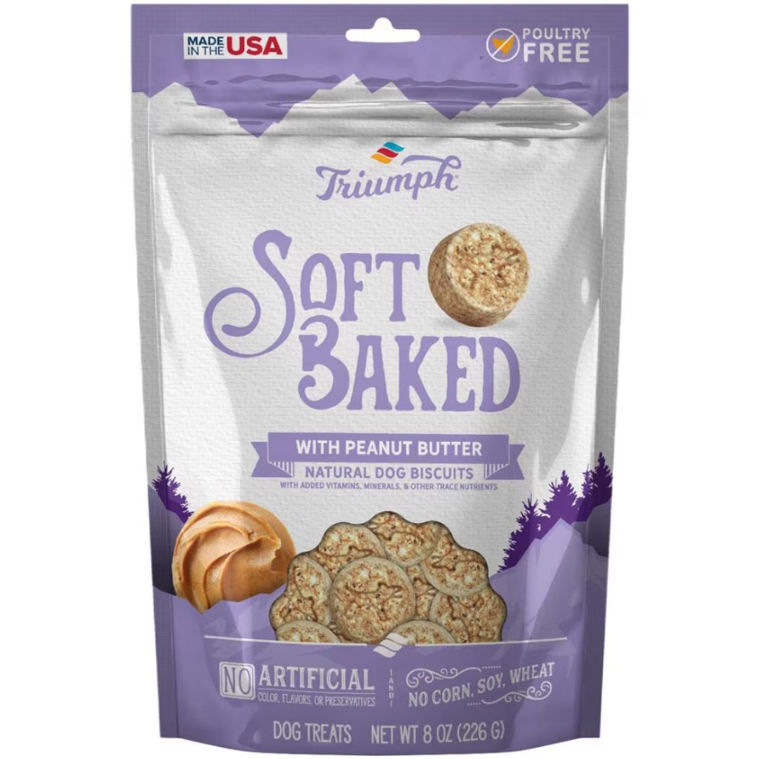 TRIUMPH SOFT BAKED TREATS PEANUT BUTTER 8OZ
