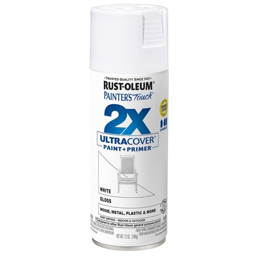 334048/249090 SPRAY PAINT 2X GLOSS WHITE 12OZ