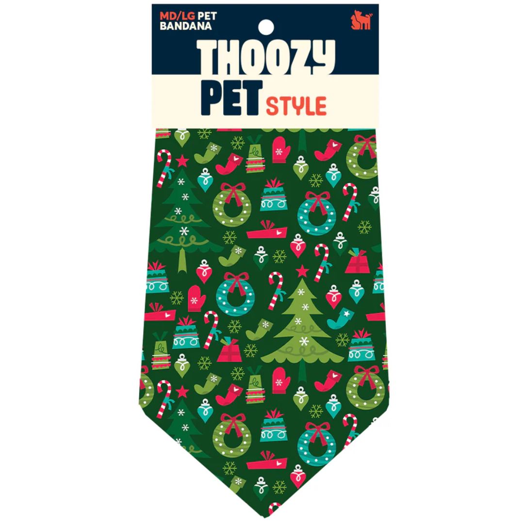 DOG BANDANA DECK THE PAWS MED/LG