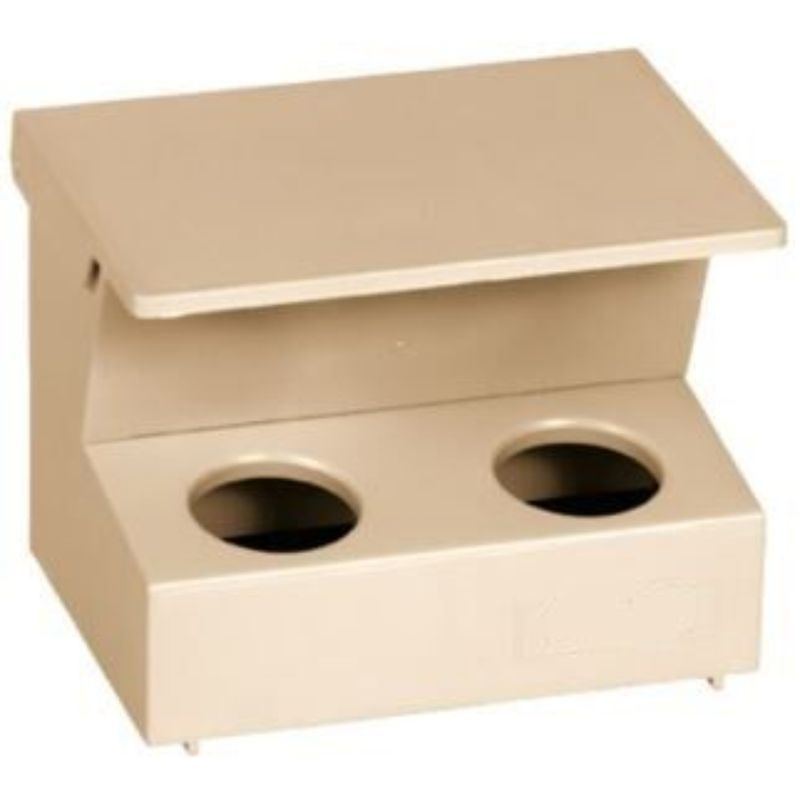 PIGEON FLOOR FEEDER 2 HOLE PLASTIC TAN