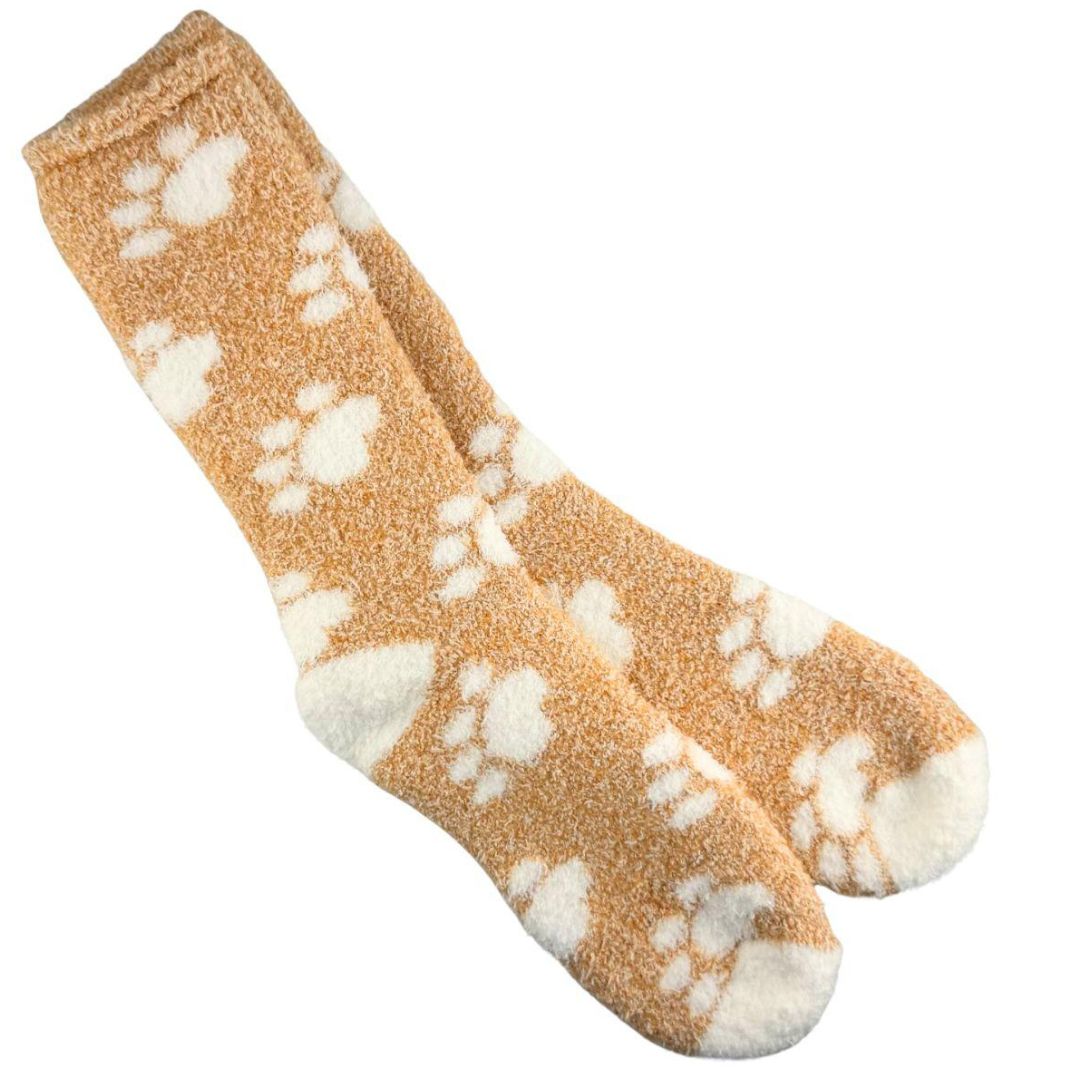 WOMENS FIRESIDE SOCKS WHITE PAW