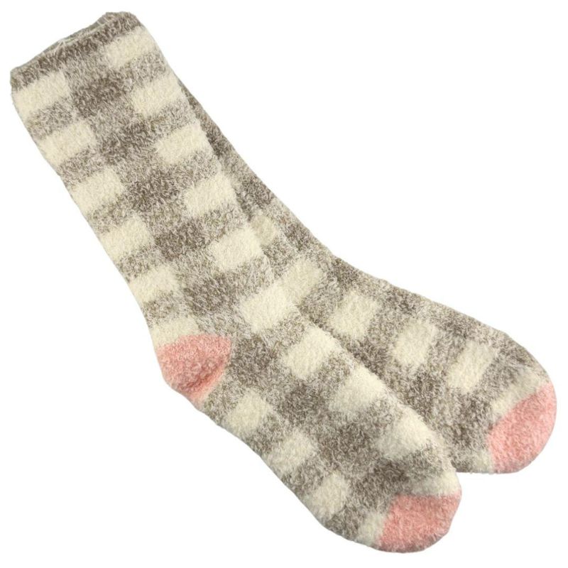 WOMENS FIRESIDE SOCKS MUSHROOM PLAID