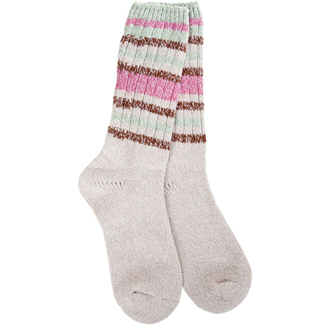 WOMENS CREW SOCKS MUSHROOM STRIPE