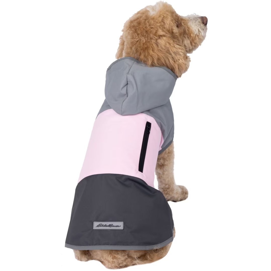 EDDIE BAUER RAVENNA WINDBREAKER PINK &amp; GRAY DOG JACKET MED
