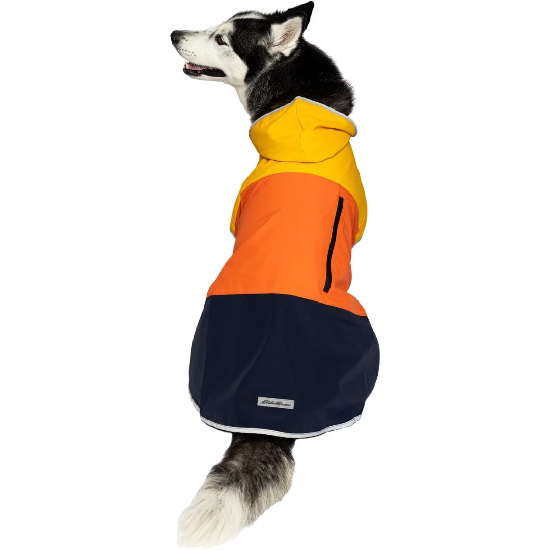 EDDIE BAUER RAVENNA WINDBREAKER GOLD &amp; ORANGE DOG JACKET LG