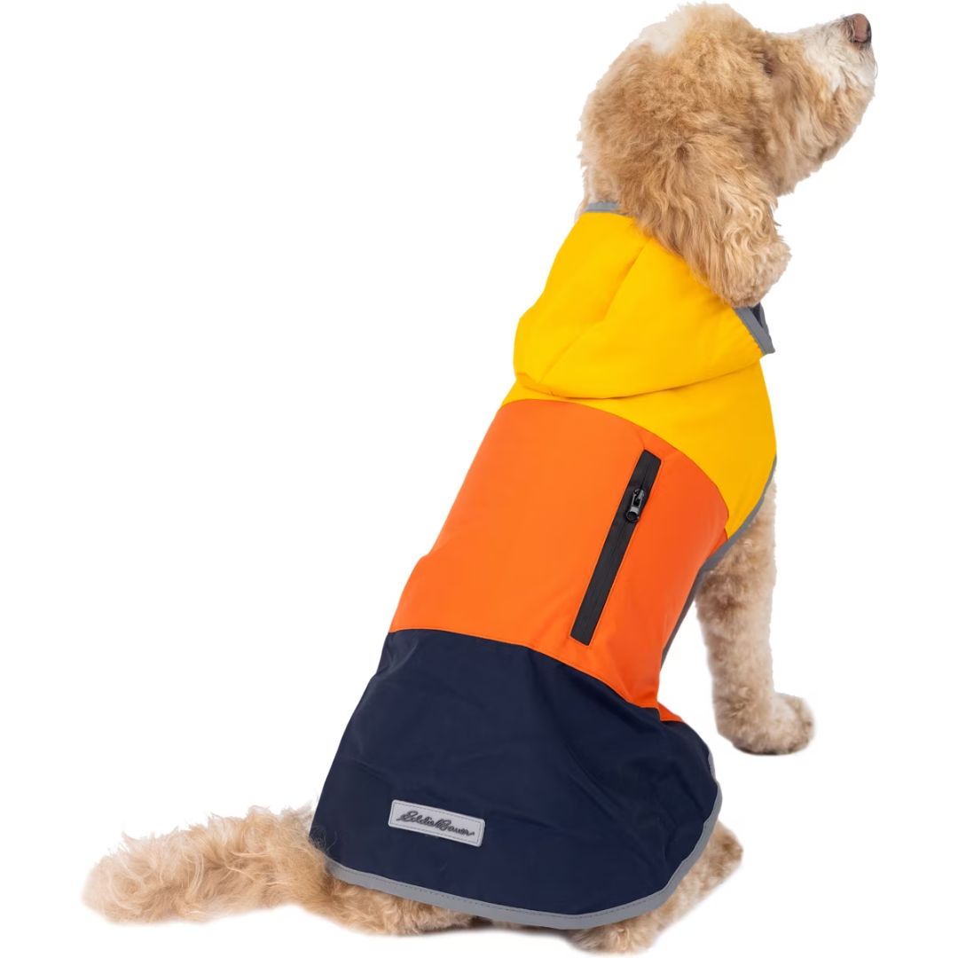 EDDIE BAUER RAVENNA WINDBREAKER GOLD &amp; ORANGE DOG JACKET MED