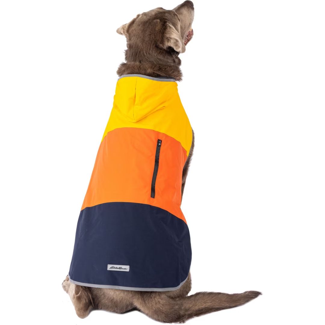 EDDIE BAUER RAVENNA WINDBREAKER GOLD &amp; ORANGE DOG JACKET XL
