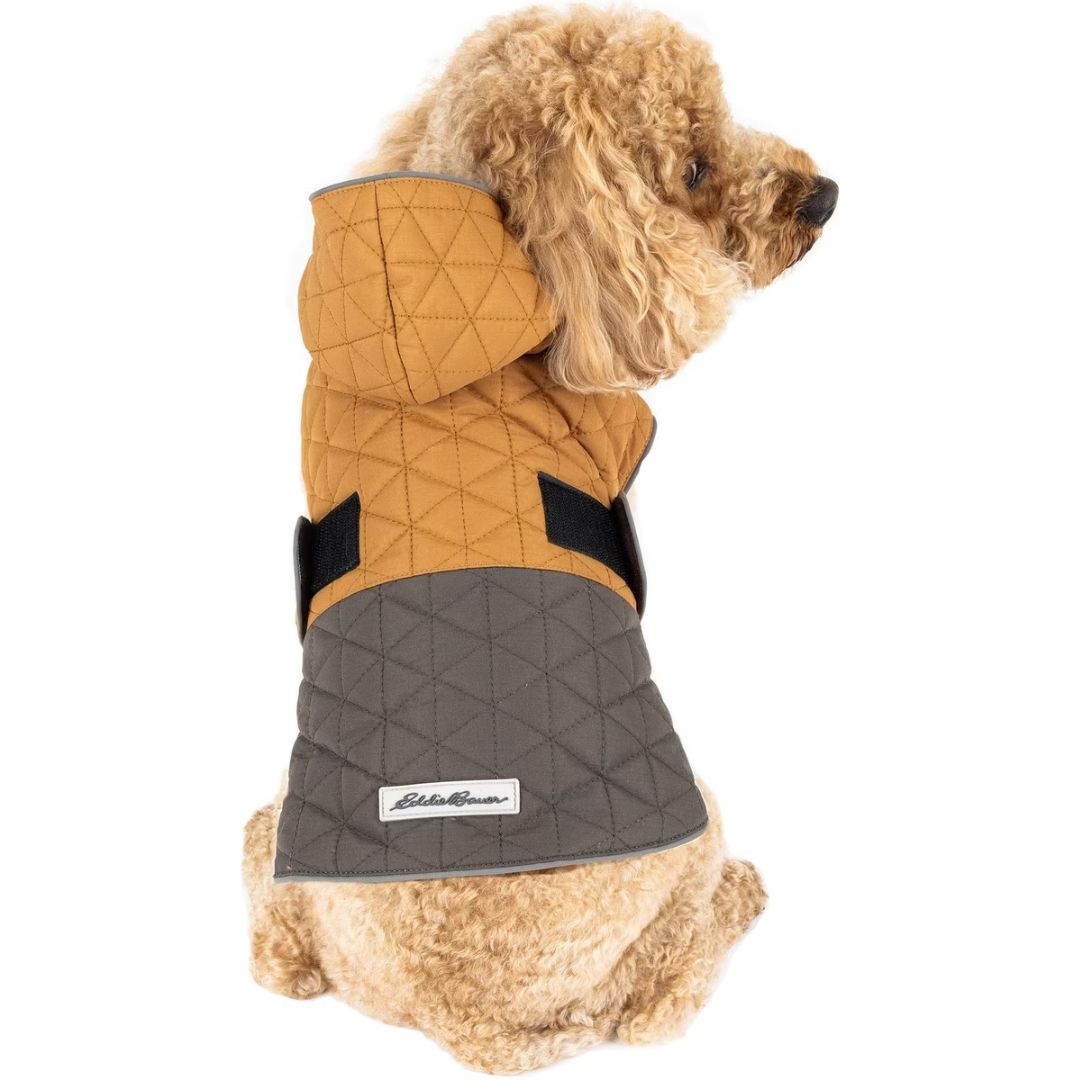 EDDIE BAUER RICHLAND DOG JACKET BROWN &amp; GRAY LG