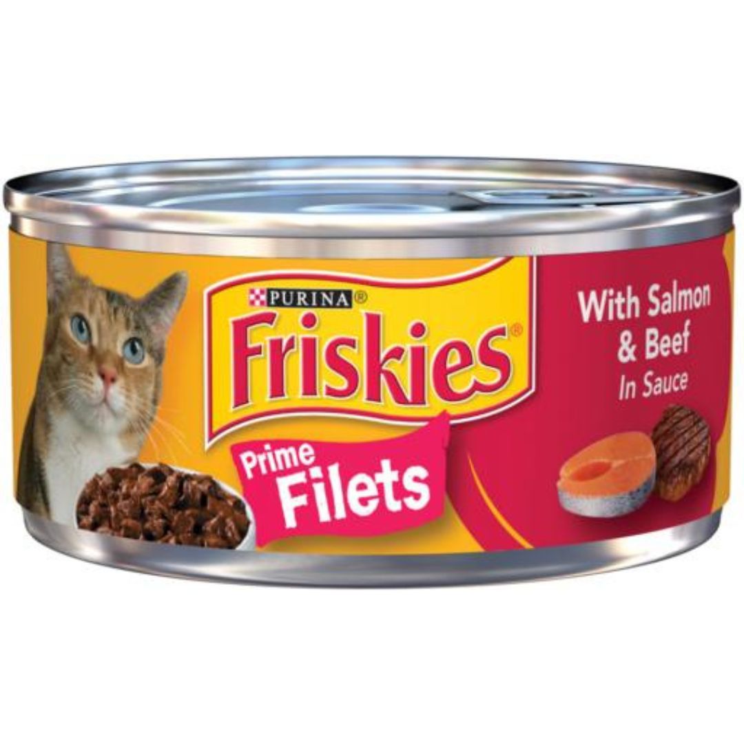 FRISKIES SALMON &amp; BEEF FILETS 24/5.5OZ