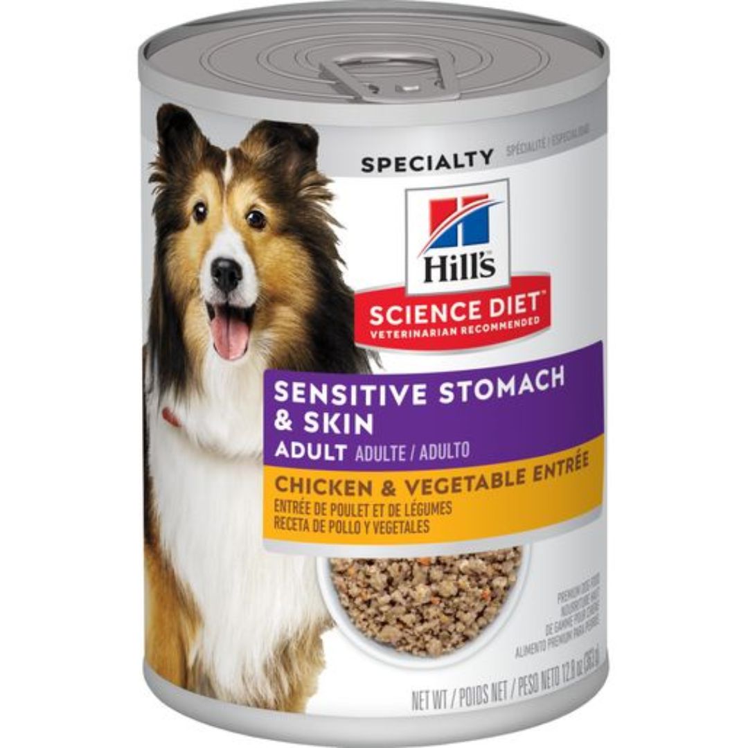 SCIENCE DIET DOG SENSITIVE STOMACH &amp; SKIN CHICKEN &amp; RICE 12/13OZ