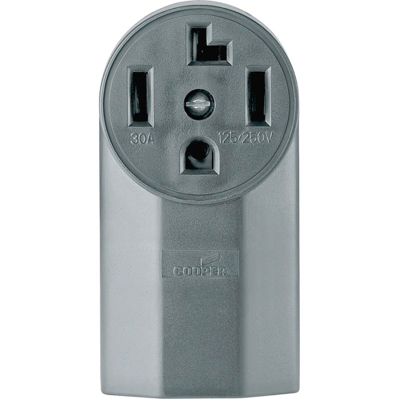 1225 POWER RECEPTACLE SURFACE MOUNT 3-POLE BLACK